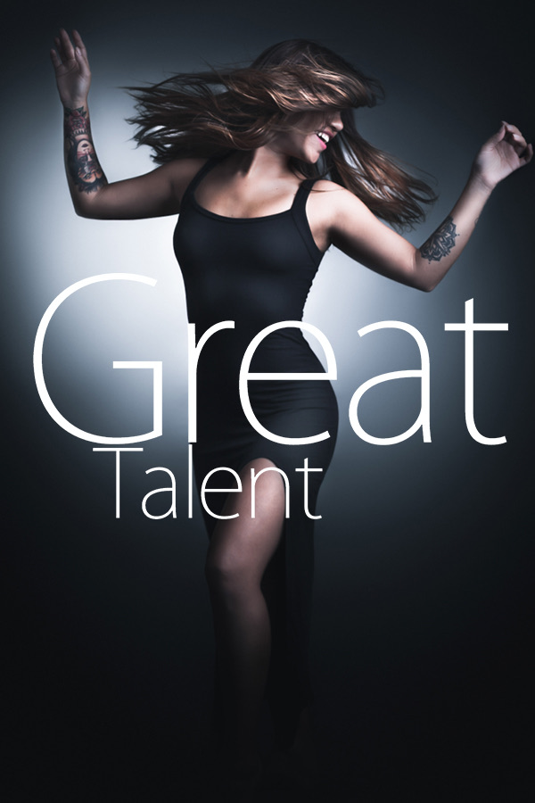 Great Talent poster with dancer in motion